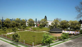 Este es el parque que el vecindario de Maspeth quiere preservar. 
