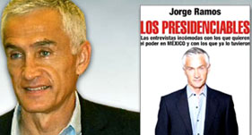 Jorge Ramos y la portada de su libro,