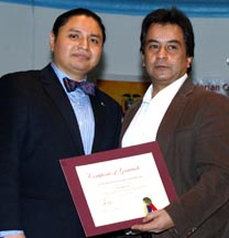 Eusa Chanca y Javier Castaño, director de QueensLatino. 