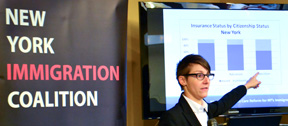 Jackie Vimo, directora de política del NYIC.  Foto Lina Zuleta (cortesía de New York Immigration Coalition (NYIC).