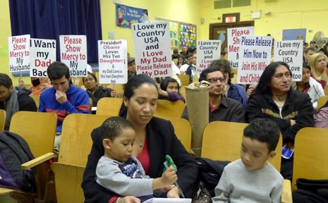 Inmigrantes latinos y asiáticos a favor de la reforma de inmigración. Fotos Javier Castaño