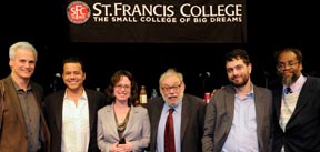 Michael Powell, John Avlon, Maggie Haberman, Fred Siegel, Harry Siegel, and Michael Meyers.