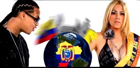 Fuego y la modelo Daitty Ordoñez en el video Me gustan todas.