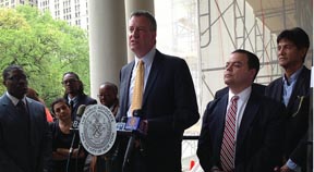 Bill de Blasio launching the new iniciative to help immigrants in NYC. 