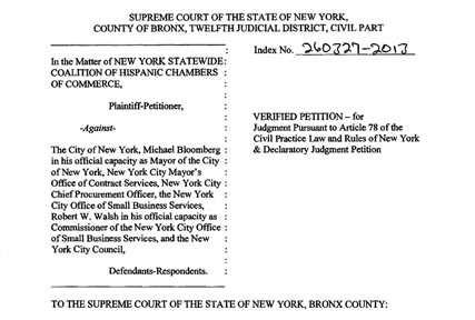 Copia de la primera página de la demanda. 