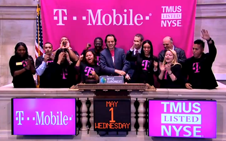 T-Mobile en la Bolsa de Valores de Nueva York. 