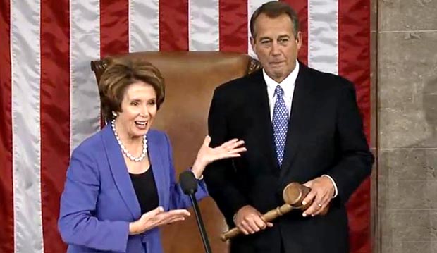 El líder de la mayoría en la Cámara de Representantes, John Boehner y la demócrata Pelosi. 