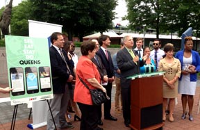 Jack Friedman hablando sobre la aplicación This is Queens en la sede de la USTA. Foto Javier Castaño