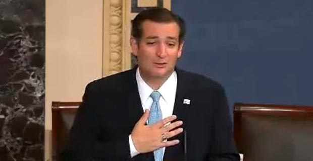 El senador Ted Cruz habló 15 horas para evitar el voto sobre Obamacare.