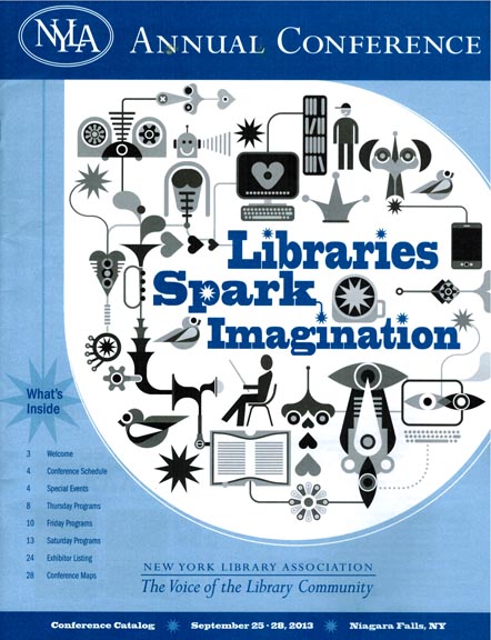 Portada del folleto del encuentro de bibliotecólogos en Búfalo, Nueva York.