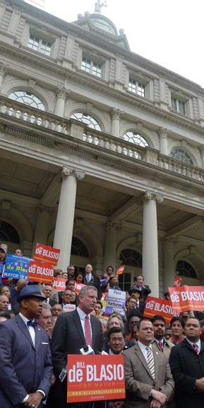 Bill de Blasio, seguro ganador de las elecciones por la alcaldía de Nueva York este 5 de noviembre. 