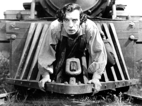 From the movie The General with Buster Keaton.
