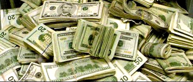 Dólares en billetes. 