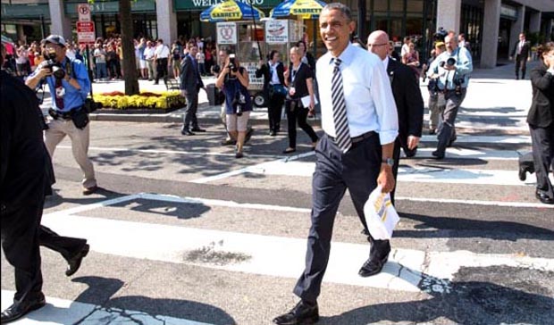 El presidente Obama en las calles de Washington. Foto Casa Blanca