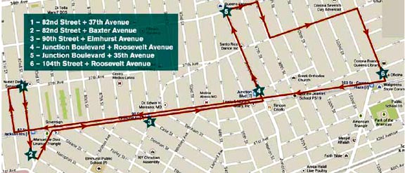 Mapa del recorrido de la chiva este sábado.