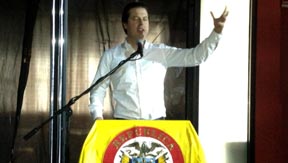 El senador colombiano Juan Manuel Galán en La Boom. Foto Javier Castaño