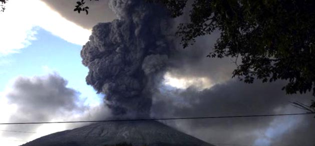 El volcán chaparrastique está activo.