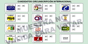 Así lucirá el tarjetón de votación con la lista de aspirantes a la Cámara por la diáspora colombiana. 