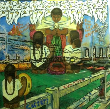 One of the charcoal pieces by Gabino Abraham Castelan