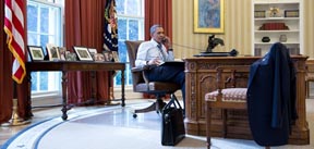 El presidente Barack Obama en su oficina. Foto Casa Blanca