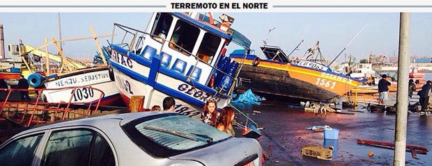 Las fuertes olas afectaron las embarcaciones en la costa chilena.