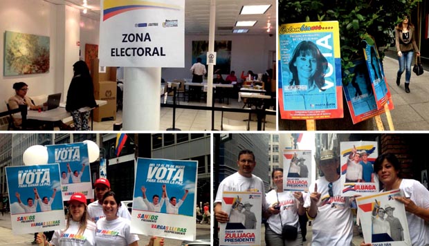 Imágenes de proceso de votación en el Consulado de Colombia en Nueva York y sus alrededores. Foto Javier Castaño