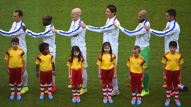 La selección de fútbol de Estados Unidos en Brasil antes del partido con Alemania y de pasar a la segunda ronda.