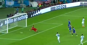 El gol de Messi a Bosnia en Brasil 2014. 