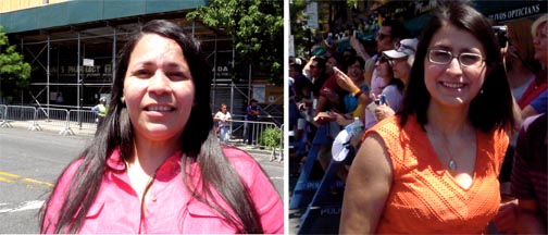 Yanna Henríquez y Jessica Ramos, quienes están compitiendo por el pueto de Líder Distrital del Partido Demócrata, Parte A, en Queens. 