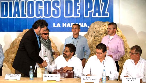 Representantes de la guerrilla colombiana en La Habana.