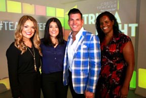 Desde la izquierda, Sabrina Soto, del programa “The High Low Project,” Emilia Lopez, de Capital One, David Tutera, del programa “My Fair Wedding with David Tutera” y Lynnette Khalfani-Cox, experta en finanzas personales y autora del libros sobre el tema.