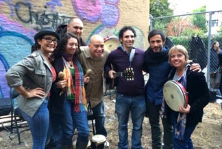On the set of Mozart in the Jungle w/ Gael Garcia Bernal LtoR: Sara Contreras, Danielle Fernandez, Anibal Martinez, David Fernandez, William Ash & Aurora