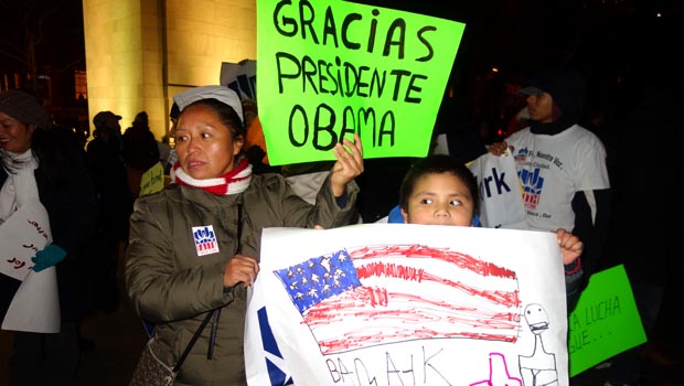 En Washington Square, en el bajo Manhattan, la comunidad celebró felicitando al presidente Obama. Fotos Javier Castaño