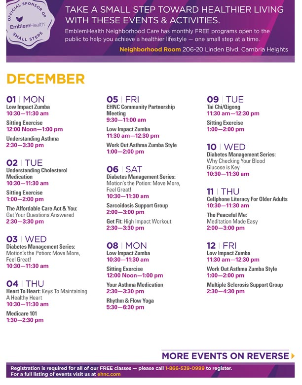 EmblemHealth events 1214