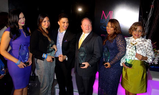 Las mujeres premiadas o su representante en el Hotel Americano de Manhattan. Fotos Javier Castaño