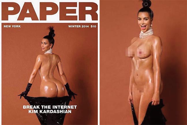 Kim Kardashian por detrás y por delante. 