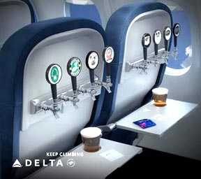 Selección de cervezas para pasajeros de Delta Air Lines. 