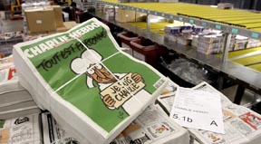 En la planta en donde se imprimieron las 3 millones de copias de Charlie Hebdo. 