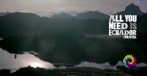 Imagen del comercial de televisión que promociona el turismo en Ecuador.