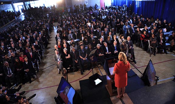 Melissa Mark-Viverito en el auditorio del Johnson Community Center de El Barrio, al noreste de Manhattan. Fotos cortesía