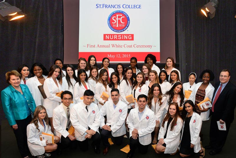 Nursing students at the first White Coat Ceremony.