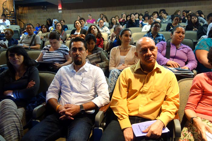 Los padres venezolanos Jesús Arias y Felipe Sojo.