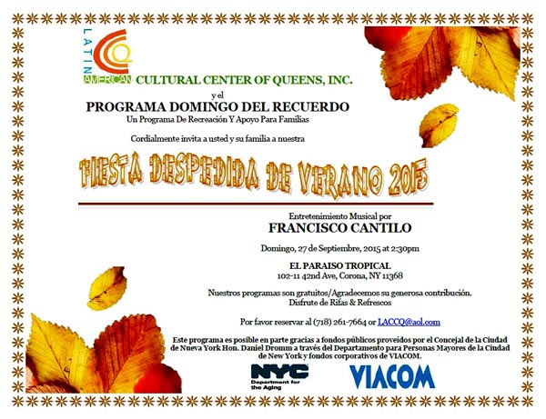 FIESTA DESPEDIDA DE VERANO 2015