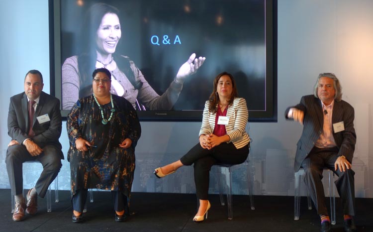 El panel, desde la izquierda, josé Calderón, Rossana Rosado, Mónica Cortés-Torres y Luis Miranda. Fotos Javier Castaño