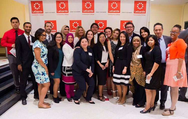 Graduates of the first LaGuardia Medical Billing cohort. The program is a result of ongoing partnership and collaboration among the Harvard Business School Club of New York, Weill Cornell Medicine, the New York Alliance for Careers in Healthcare, the NYC Department of Small Business Services, and LaGuardia Community College.