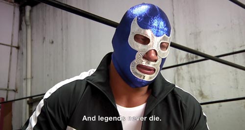 Uno de los luchadores que es entrevistado en el documental Lucha México.