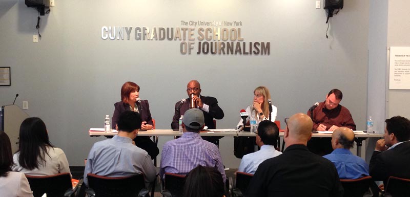 Desde la izquierda, Lorelei Salas, Errol Louis, Gail Smith y Gregg McQueen.