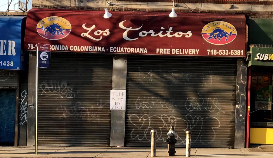 Restaurante Los Toritos de Northern Boulevard y la calle 79 de Jackson Heights, Queens.