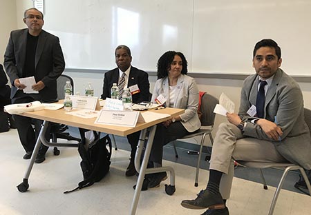 En el panel de derechos civiles, desde la izquierda, jaime Estades, Eddie Cuesta, María Lozano y Theo Oshiro.