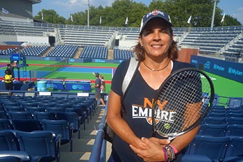 Gigi Fenández antes de jugar en Queens.